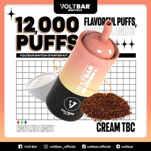 Voltbar Switch Vape – 12,000 Puffs, 30+ Flavors Available
